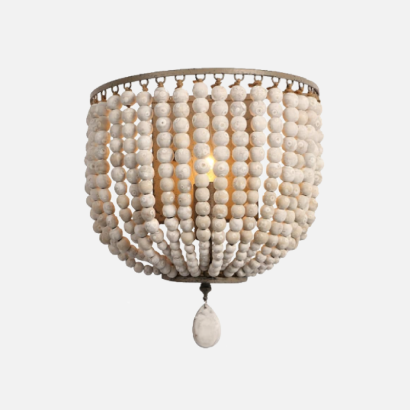 Wooden Bead Wall Lamp