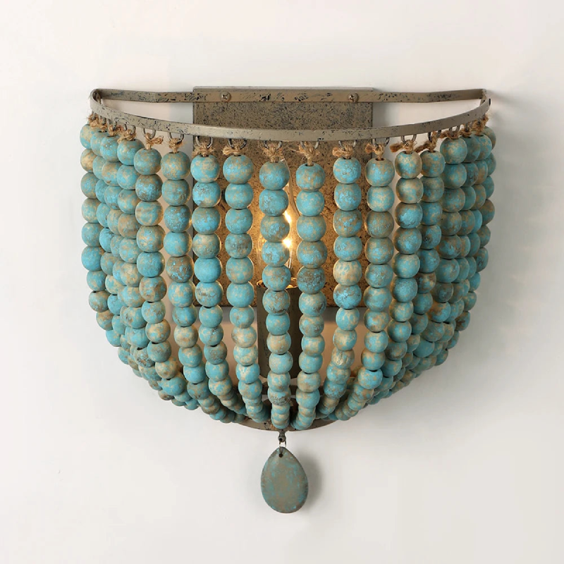 Wooden Bead Wall Lamp