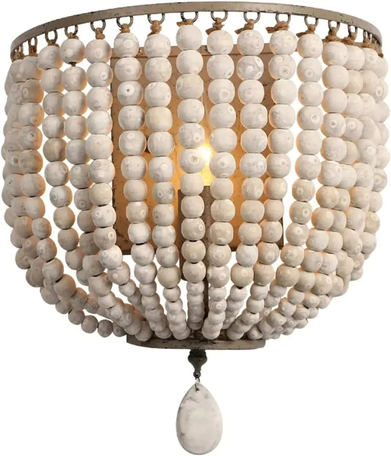 Wooden Bead Wall Lamp