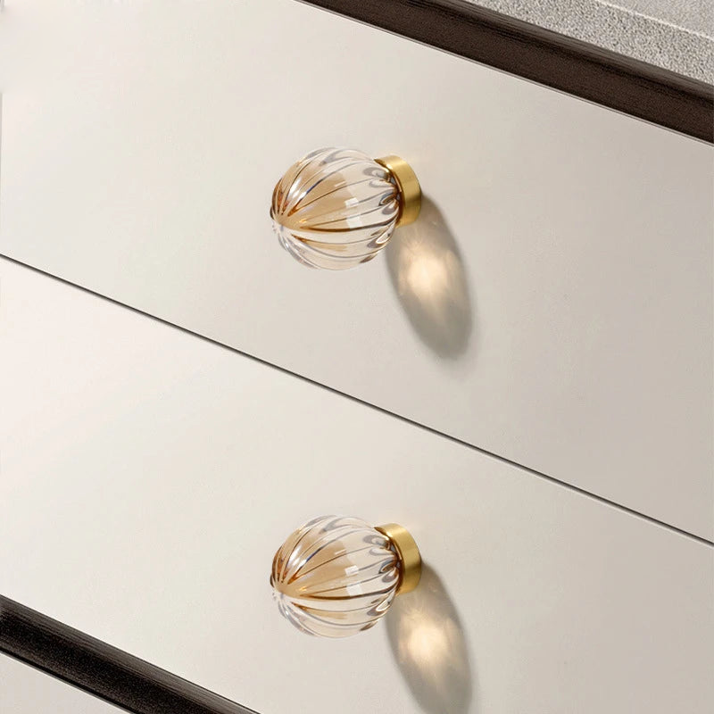 Luxury Crystal and brass furniture door handle knob pull