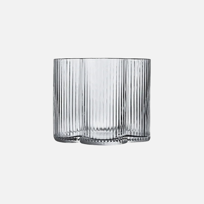 Clear Flower Stripe Glass