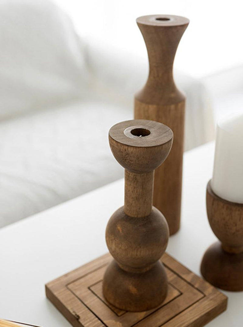 Conga Wooden Candle Holder