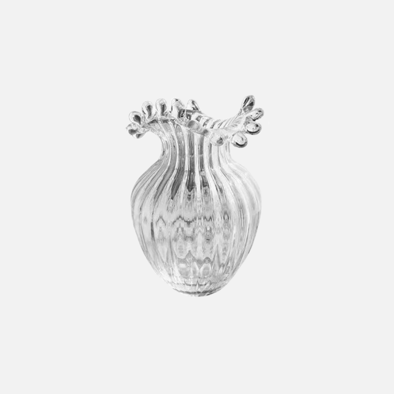 elegant wave ripple vase with ruffled rim