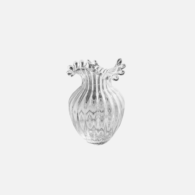 elegant wave ripple vase with ruffled rim