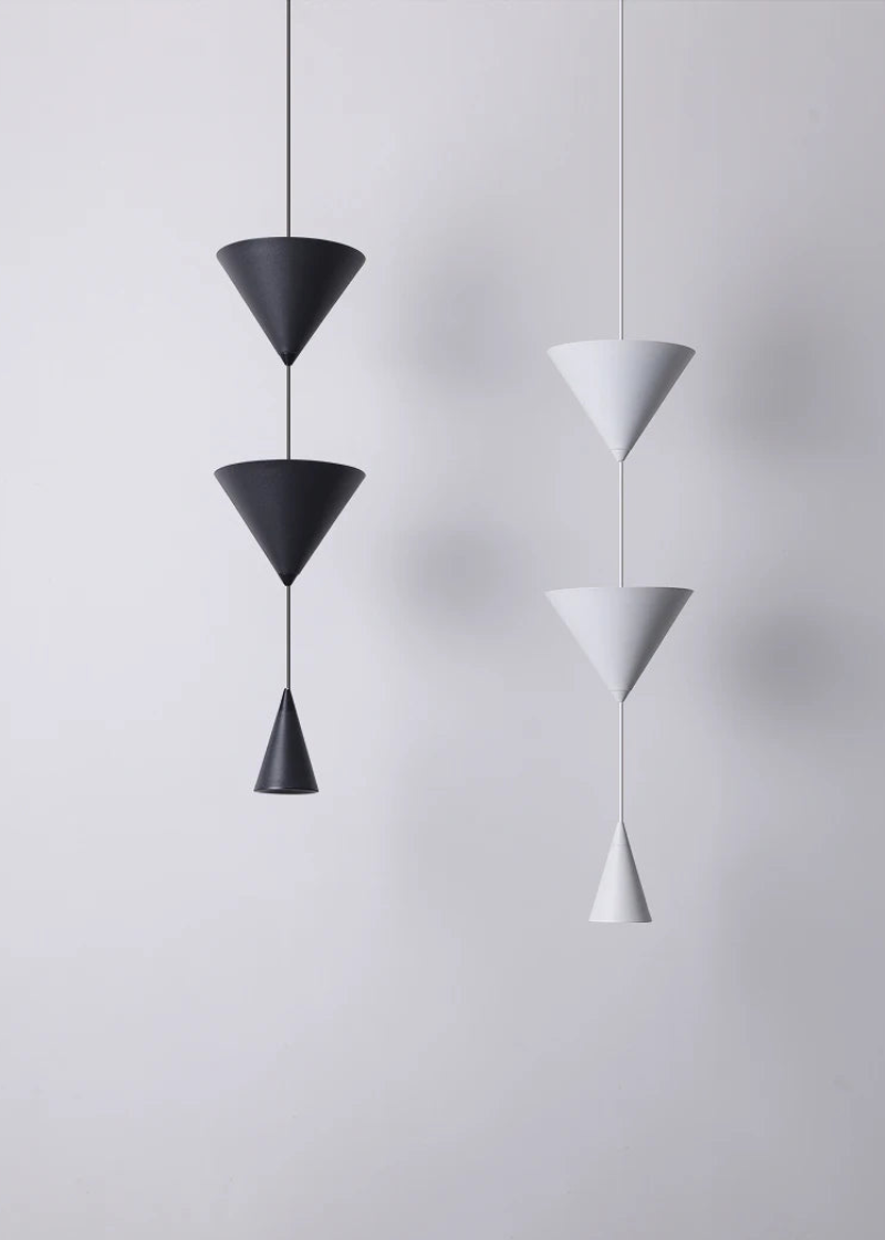 geometric double cone pendant lamp modern look elegant contemporary pendant light