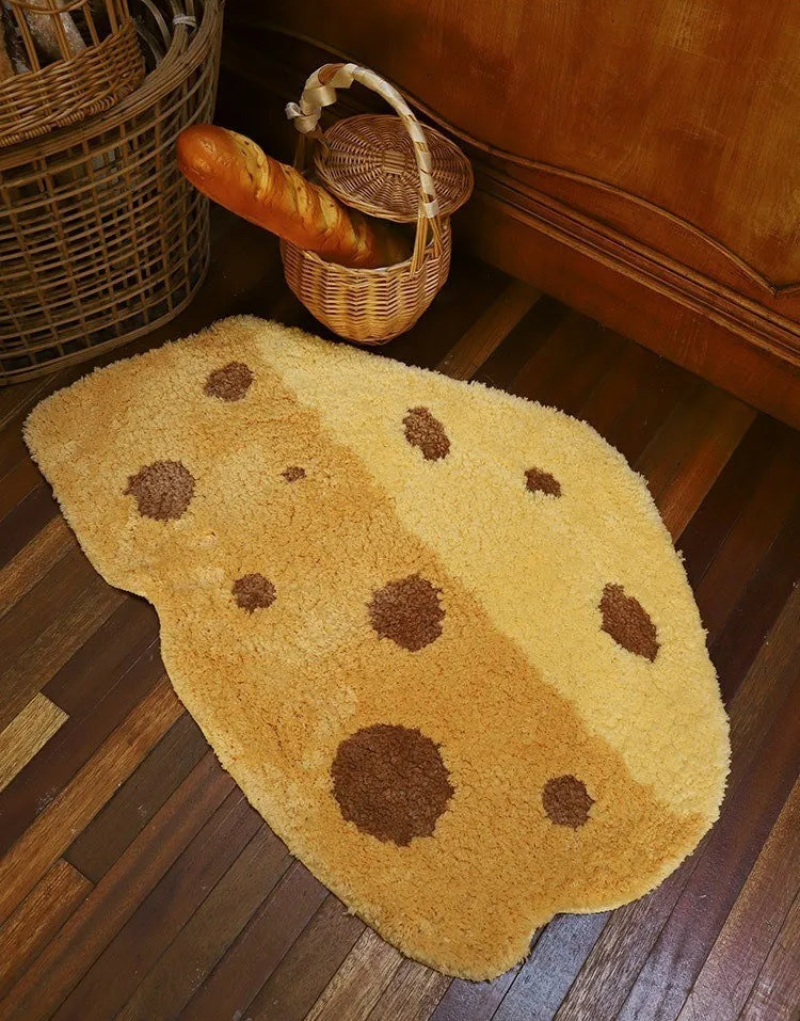 Cute Cheese Tufting Rugs for Bedroom Plush Fluffy Cartoon Carpets Living Room Decor Area Rug Soft Non-slip Flocking Floor Mats