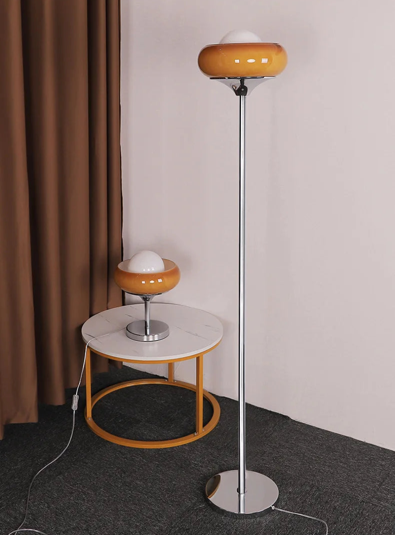 Starburst Retro Glass & Chrome LED Table & Floor Lamp