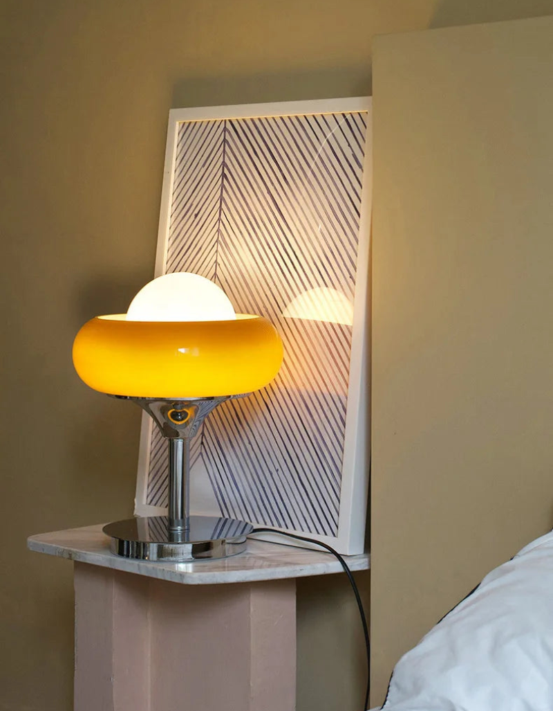 Starburst Retro Glass & Chrome LED Table & Floor Lamp