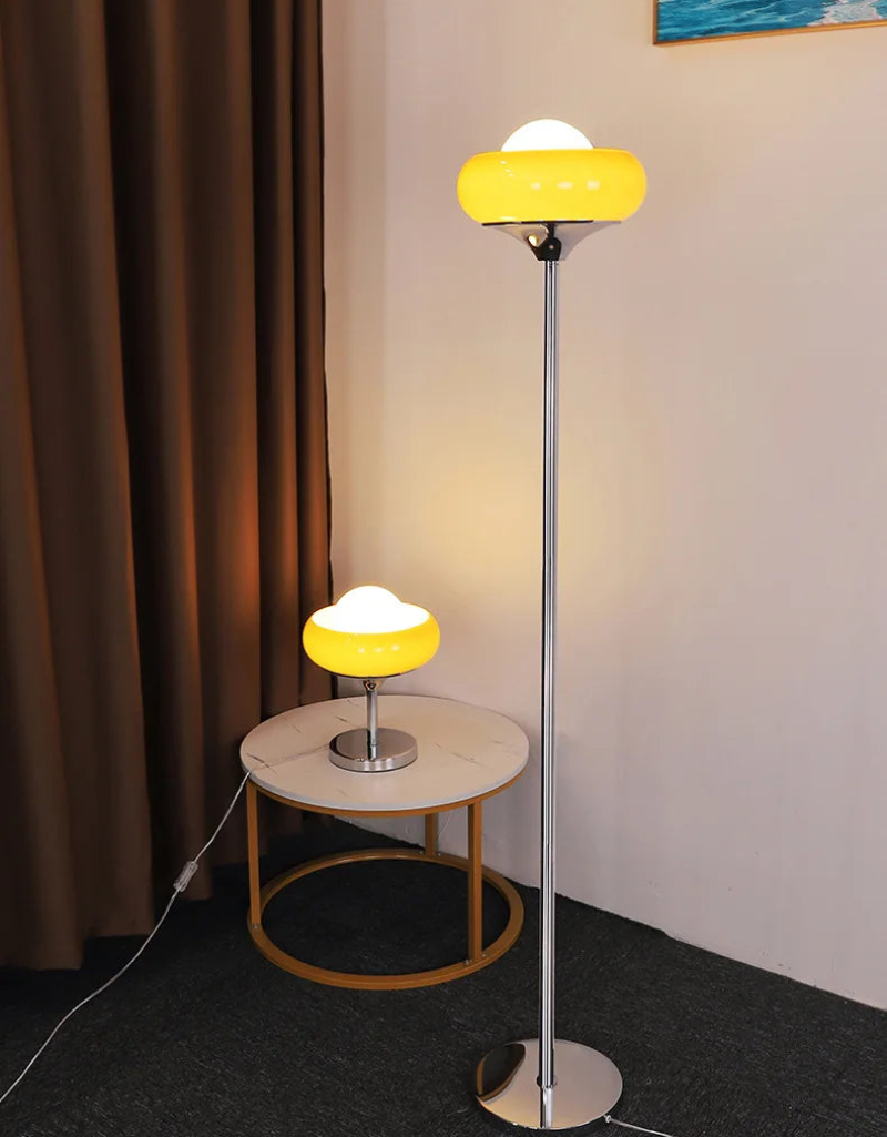 Starburst Retro Glass & Chrome LED Table & Floor Lamp