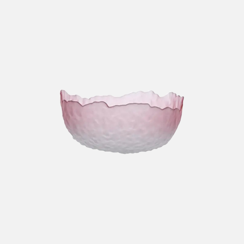 Frosted gradient dessert bowl textured glass bowl with petal edges for dessert