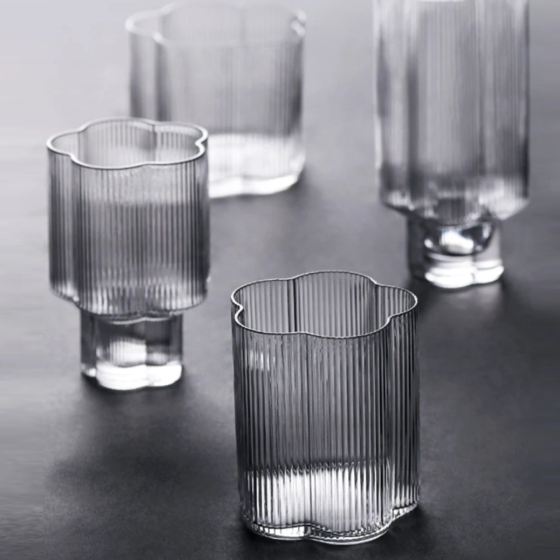 Clear Flower Stripe Glass