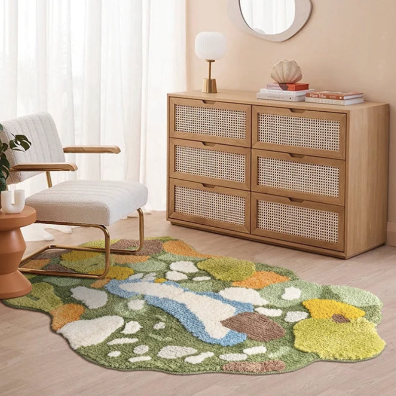 Forest Moss Tufted Carpet 3D microfiber fleece area rug