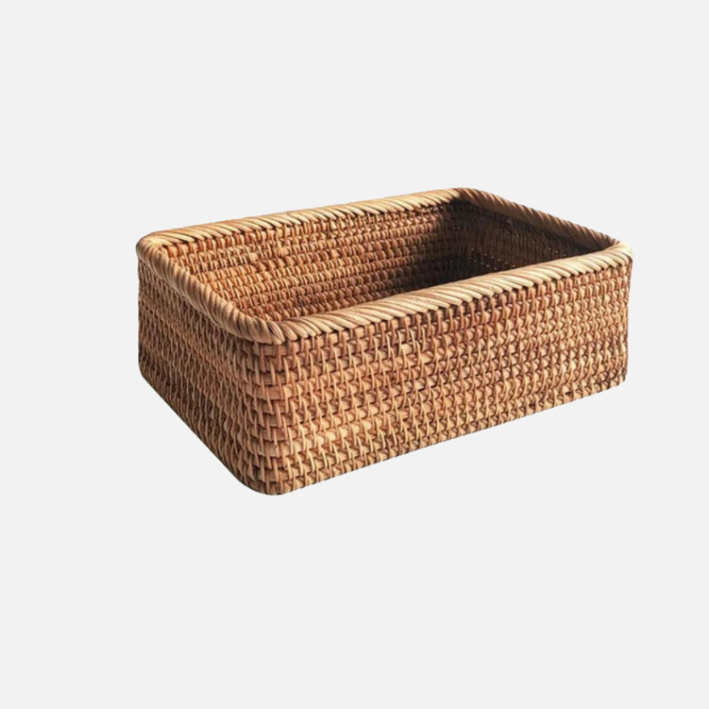 Hand-woven Rattan Wicker Basket storage for sundries bamboo organizer basket