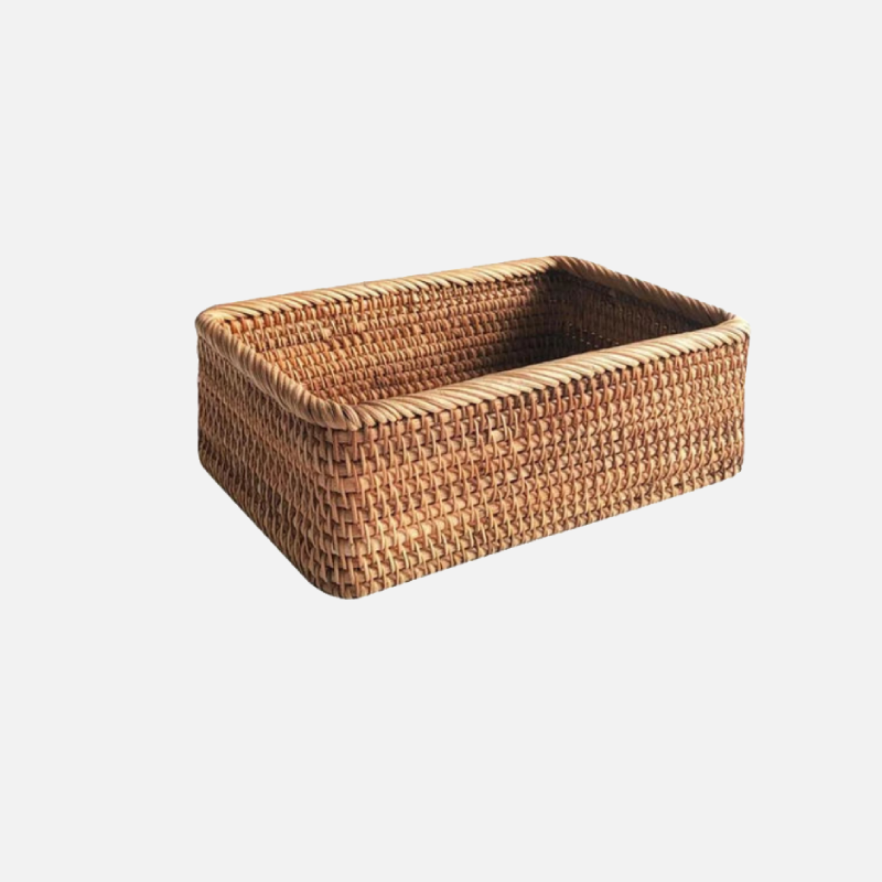 Hand-woven Rattan Wicker Basket storage for sundries bamboo organizer basket