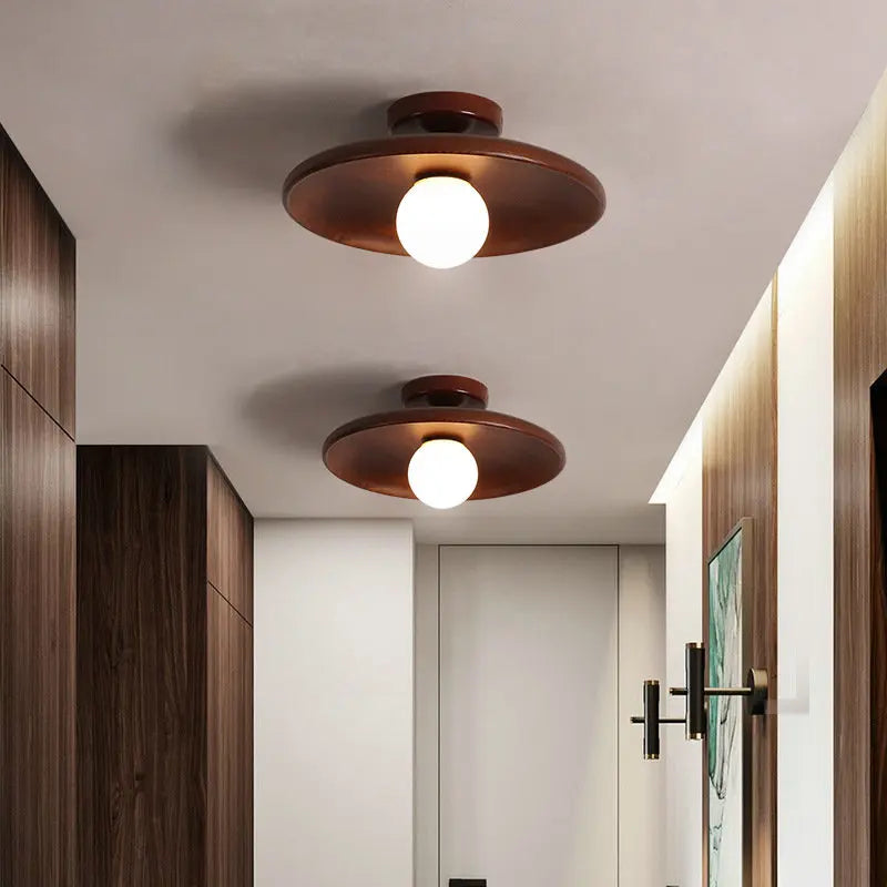 Wooden Disc Wooden Ceiling Lamp minimalist wooden ceiling light