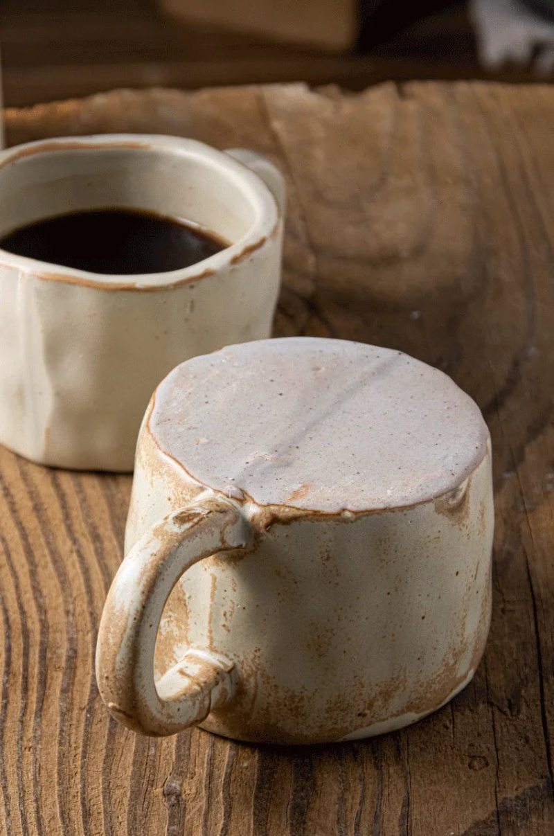 Retro Ceramic Coffee Mug handcrafted rustic coffee and vintage tea cup 