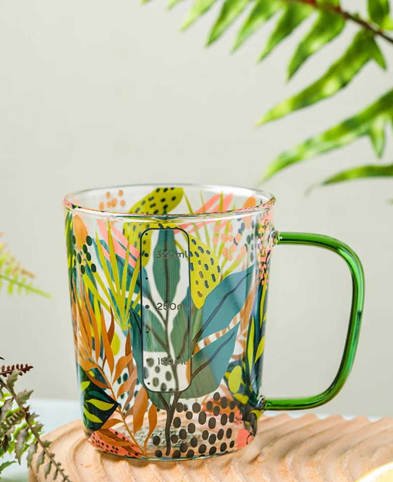 Summer Leaf Glass Mug