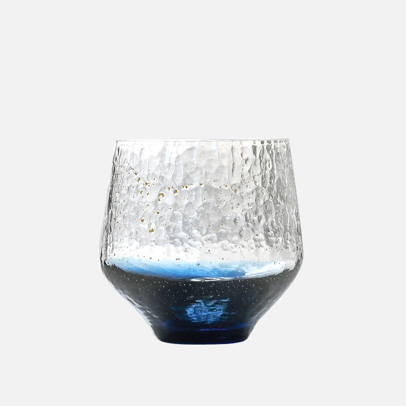 ombre textured crystal glass cups with gold flecks hand blown drinking glasses