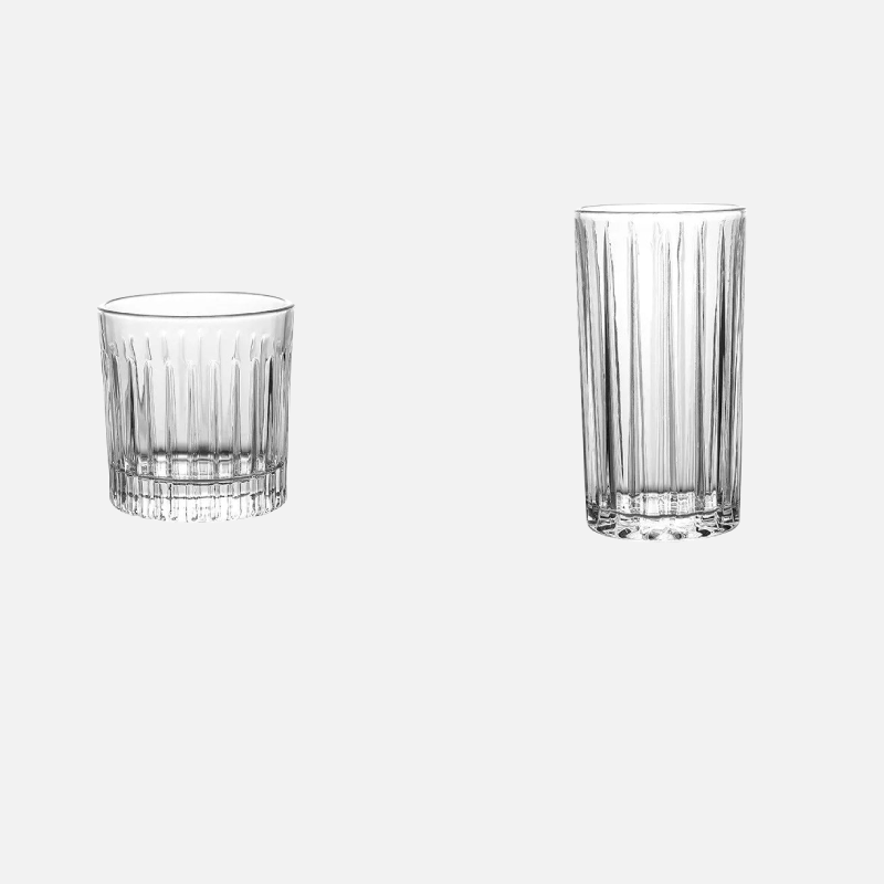 Stackable Ribbed Glassware stackable high-quality glasses with ribbed design