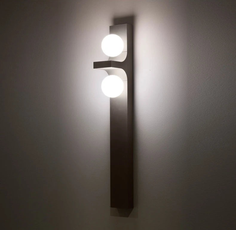 Brushed Metal Long Wall Lamp double head arc wall lighting 