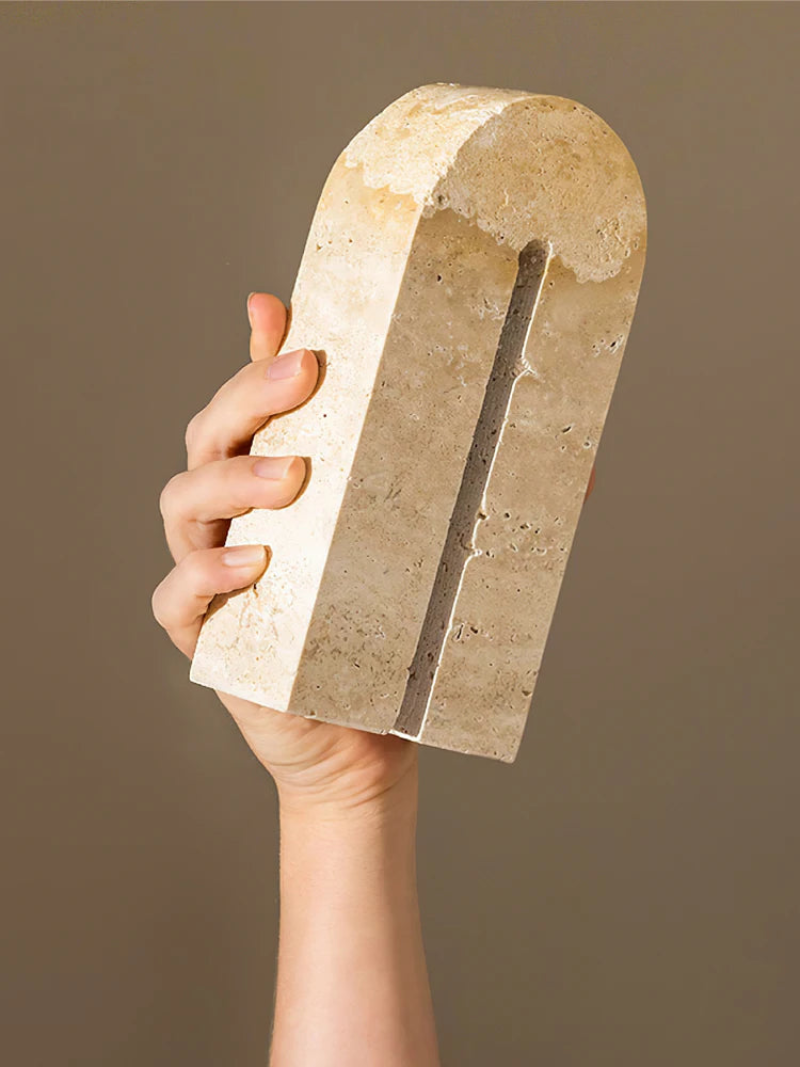 minimalist travertine marble stone sculptures for home decor 