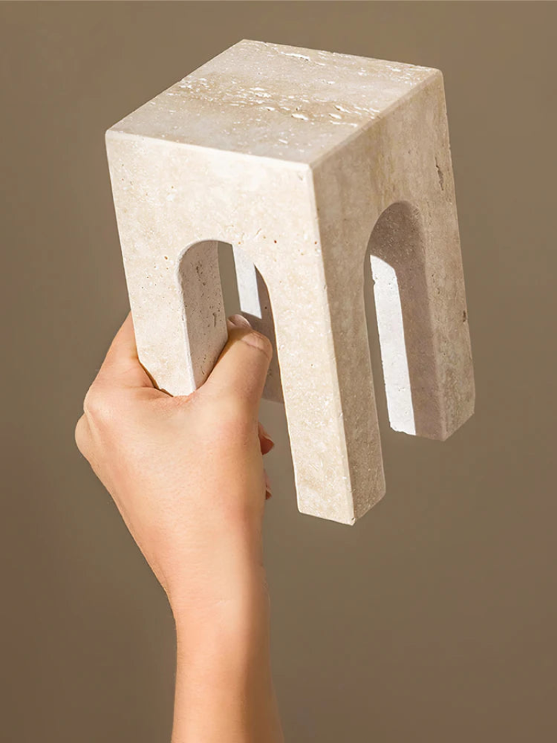 minimalist travertine marble stone sculptures for home decor 