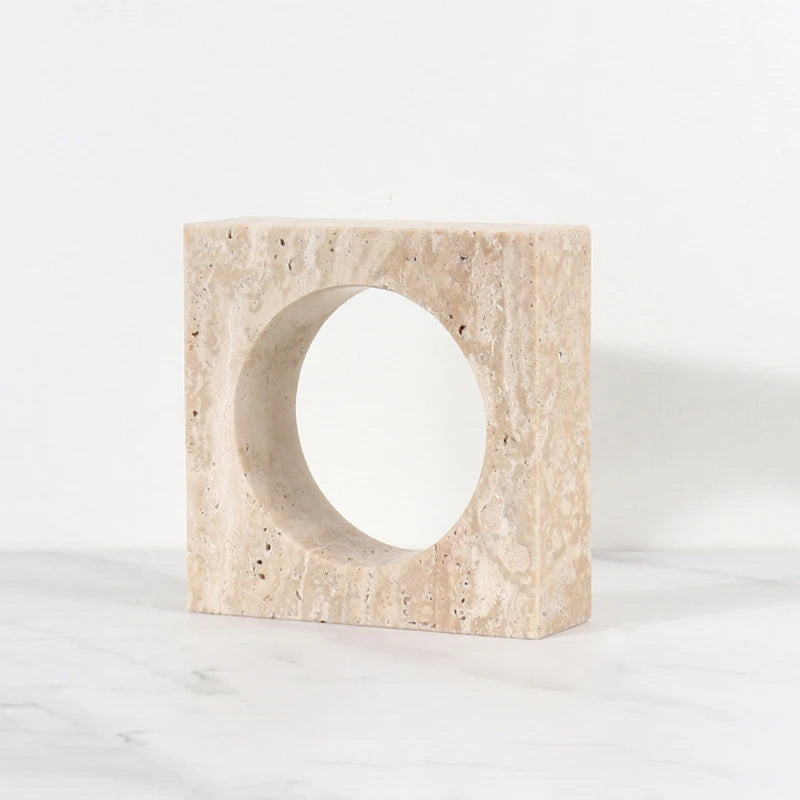 minimalist travertine marble stone sculptures for home decor 