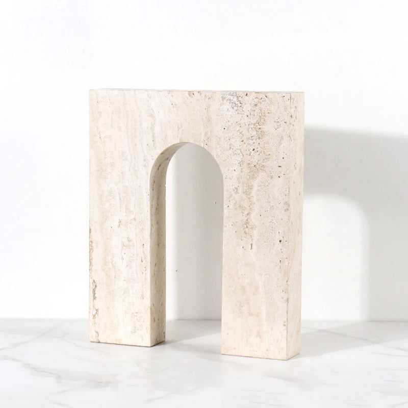 minimalist travertine marble stone sculptures for home decor 