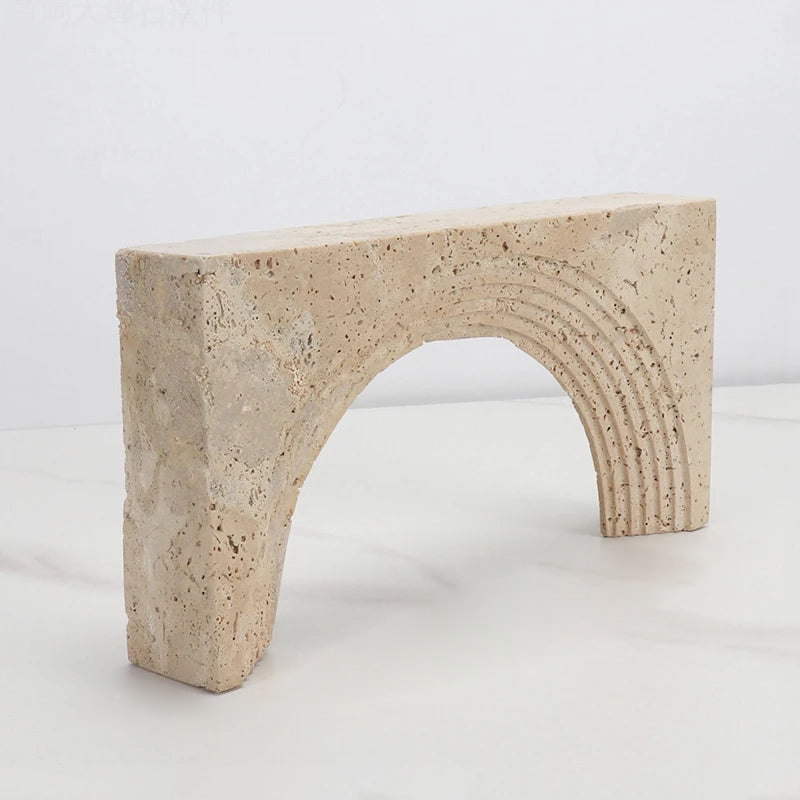 minimalist travertine marble stone sculptures for home decor 