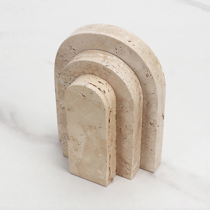 minimalist travertine marble stone sculptures for home decor 