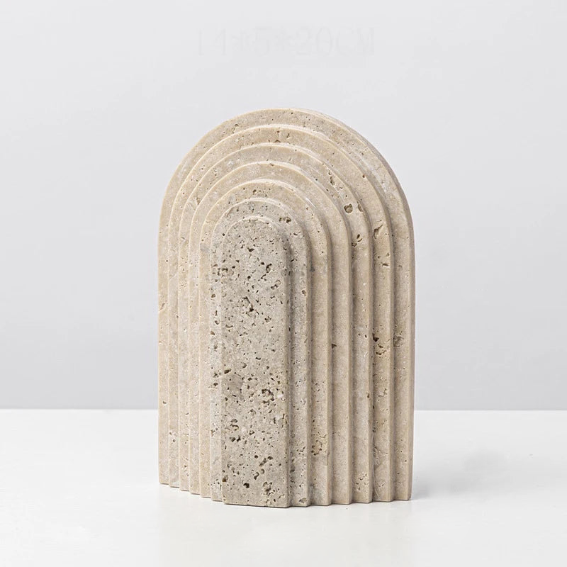 minimalist travertine marble stone sculptures for home decor 