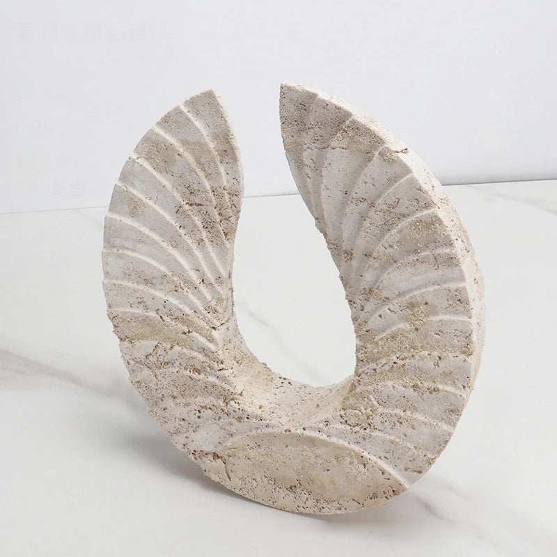 minimalist travertine marble stone sculptures for home decor 