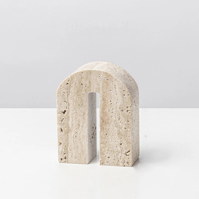 minimalist travertine marble stone sculptures for home decor 