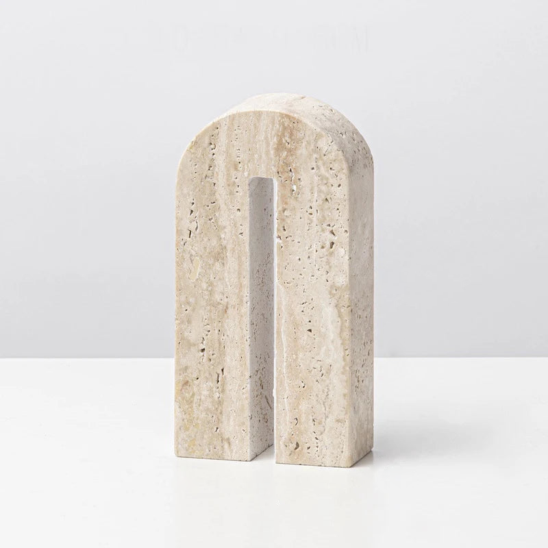 minimalist travertine marble stone sculptures for home decor 