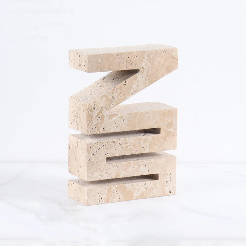 minimalist travertine marble stone sculptures for home decor 