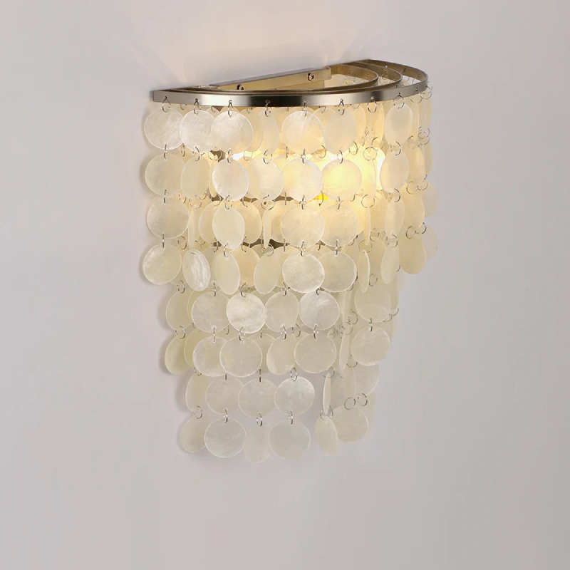 Capiz shell cascading wall lamp accent lamp