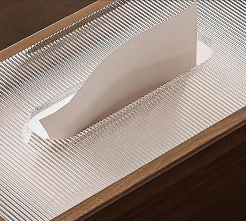 Napkin Holder for Home Wood Tissue Box Light Luxury Desktop Napkin Organizer with Acrylic Lid for Room