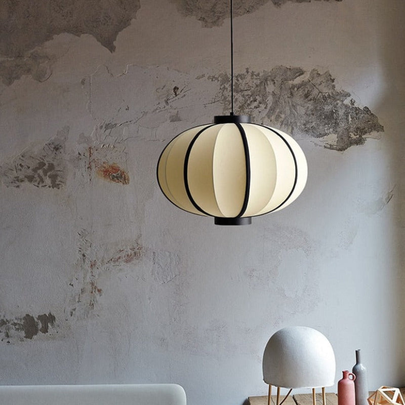 White Fabric Cloth Material Pendant Lamp 