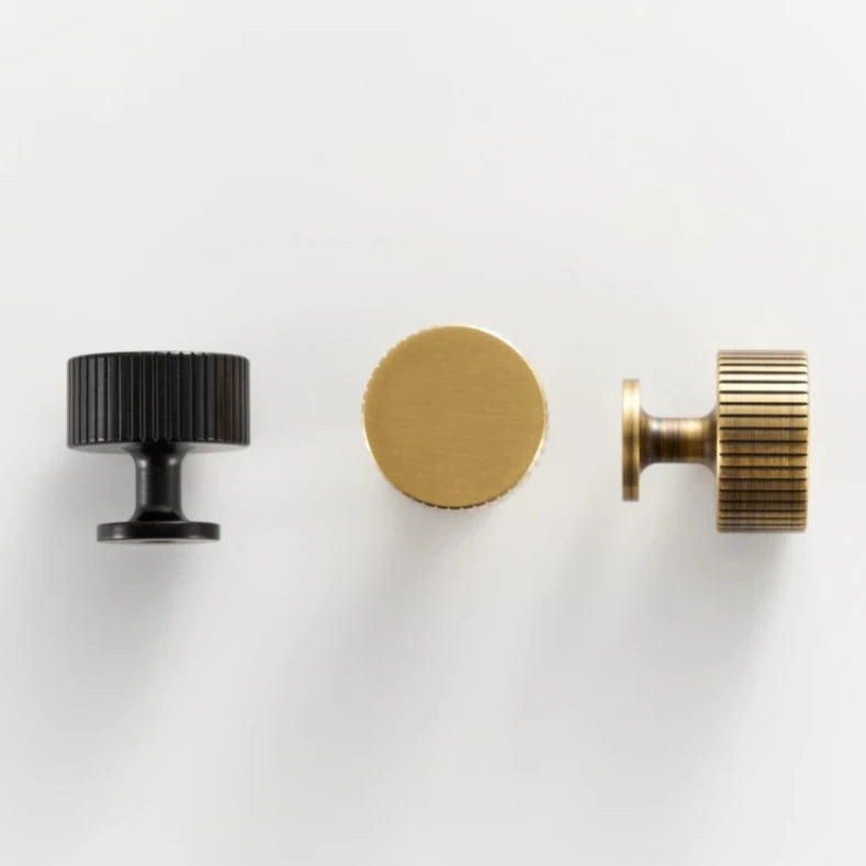 Ripple Texture Solid Brass Knob Luxury drawer and door handle