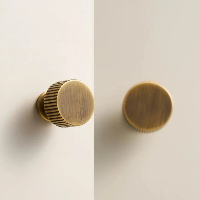 Ripple Texture Solid Brass Knob Luxury drawer and door handle