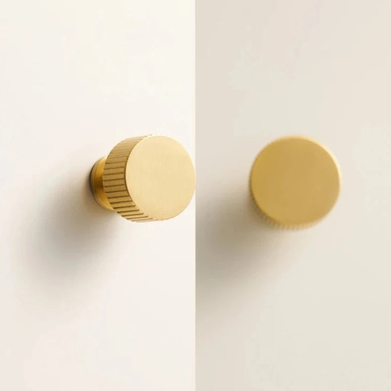 Ripple Texture Solid Brass Knob Luxury drawer and door handle