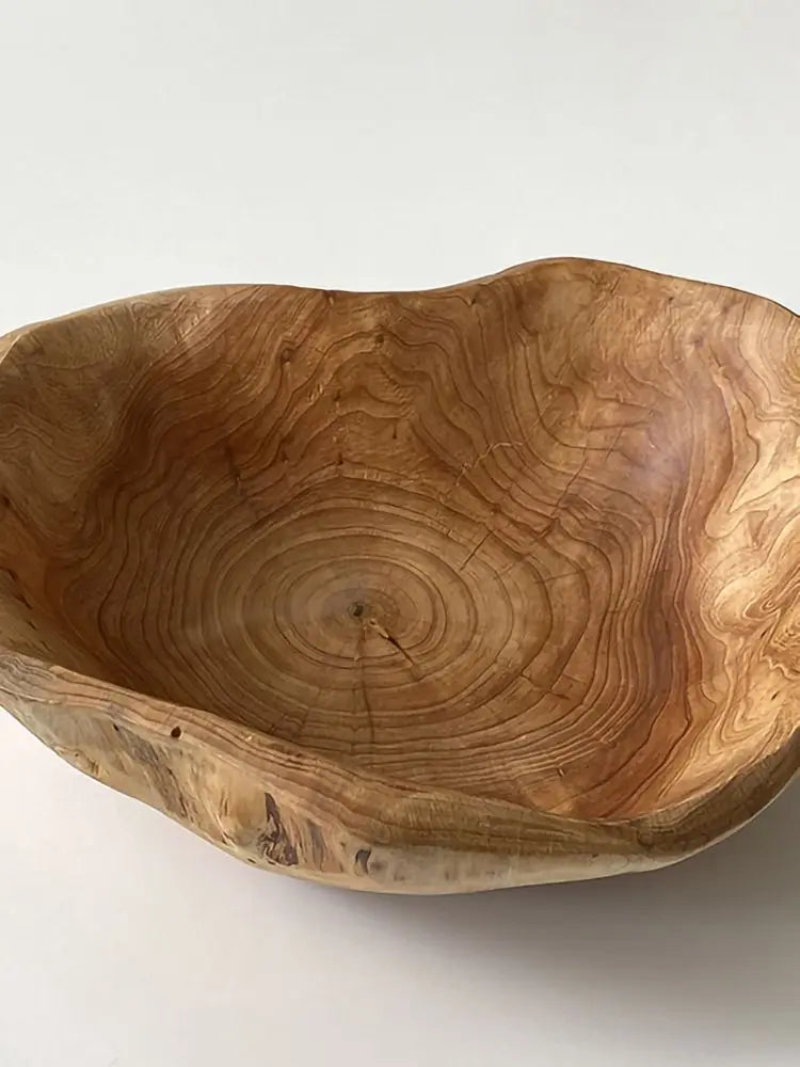 Natural Wood Fruit Tray irregular shaped wooden fruit bowl