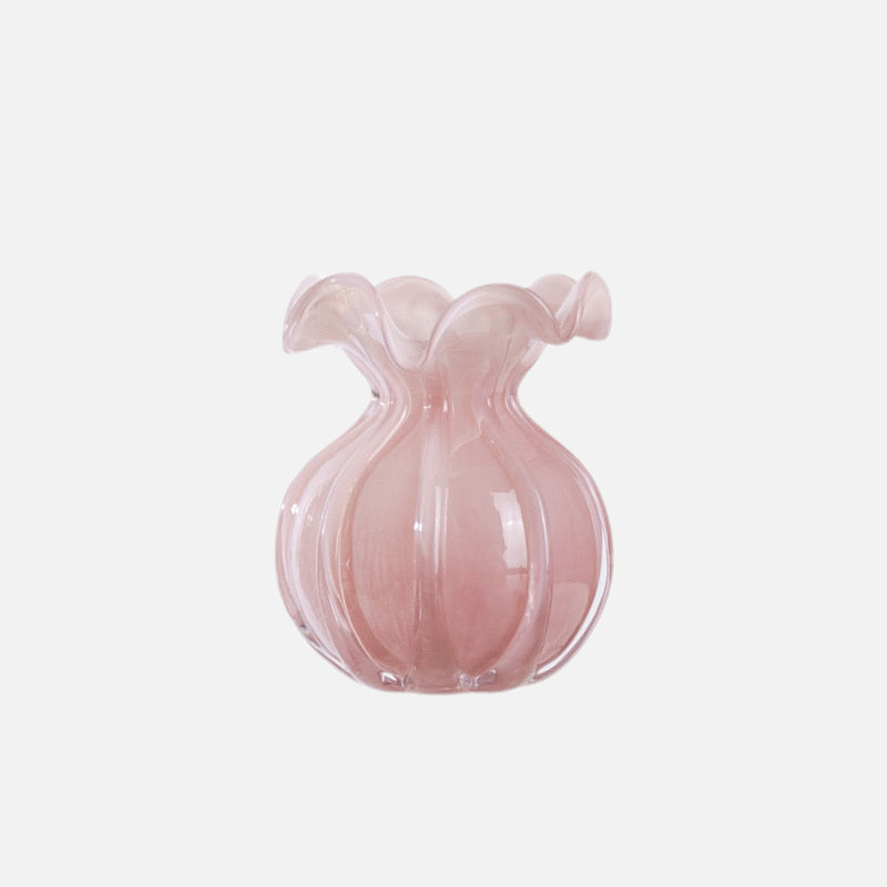 Blown Glass Ruffle Vase 