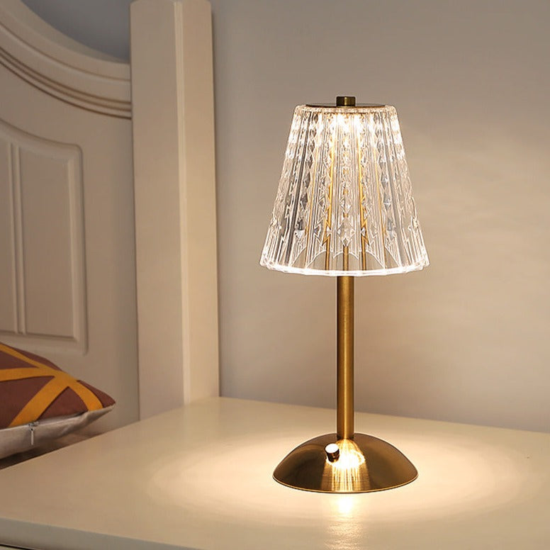 Sparkle Cordless Table Lamp clear gold shiny dimmable