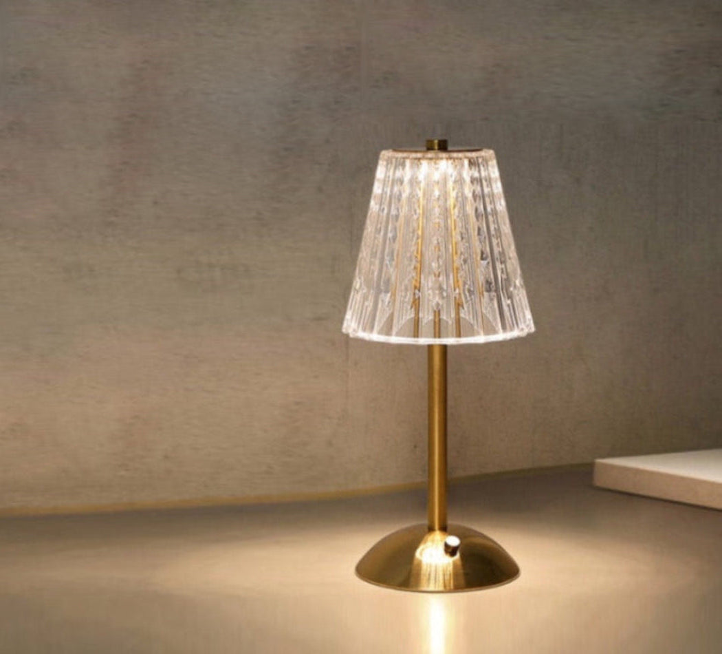 Sparkle Cordless Table Lamp clear gold shiny dimmable