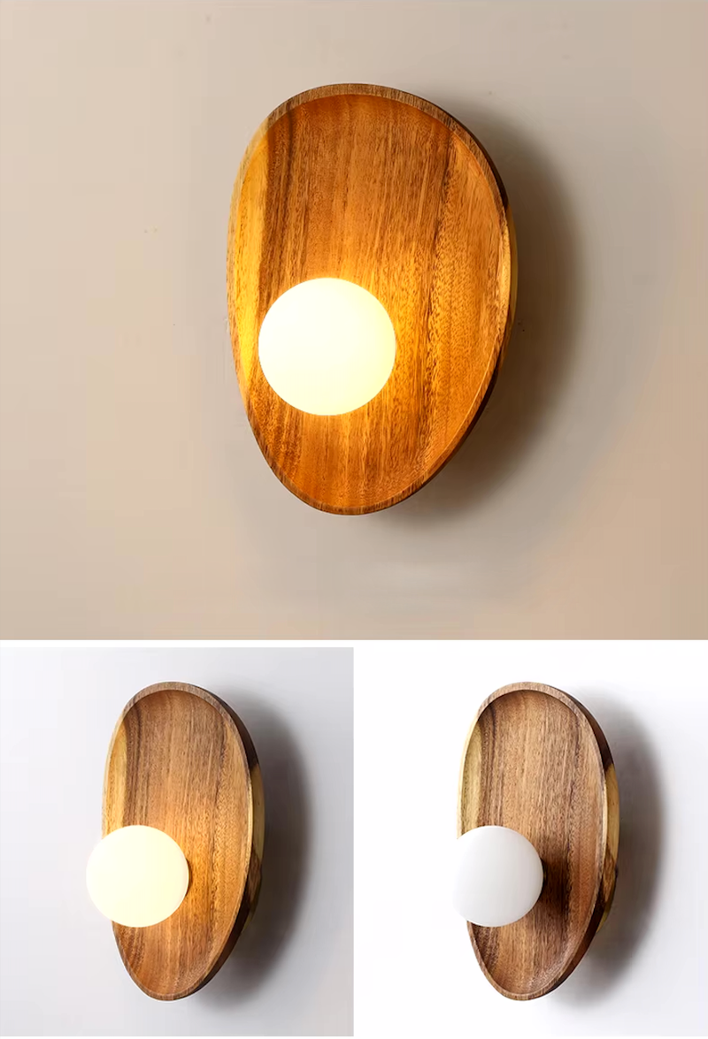 Rustic Glow Wooden Wall Sconce