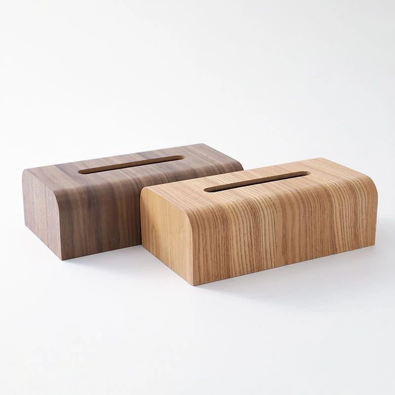 Walnut Wood Tissue Box Desktop Storage Box Wooden Tissue Case Home Ornament Napkin Holder