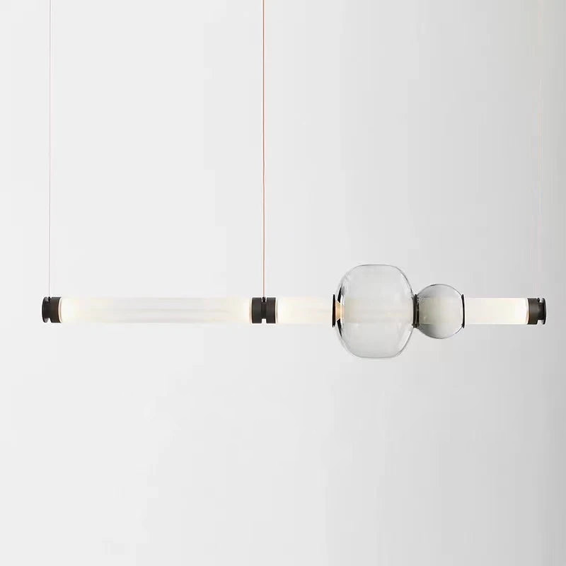 Stellar Orbit Linear Pendant Light Nordic Style Pendant Light Designer Stained Glass Strip LED Indoor Chandelier