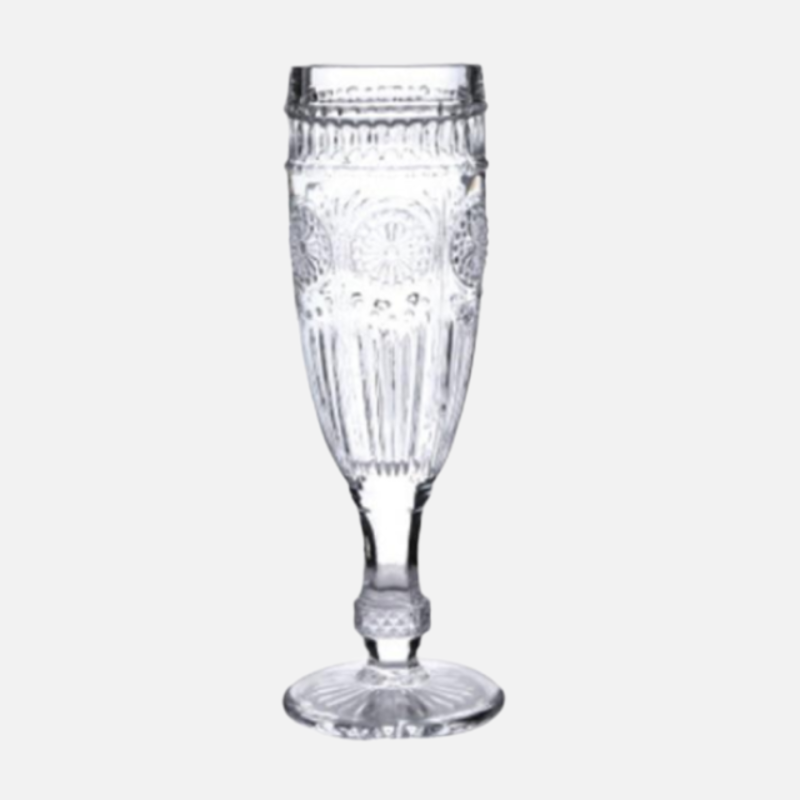 Vintage Embossed Goblets & Champagne Glass