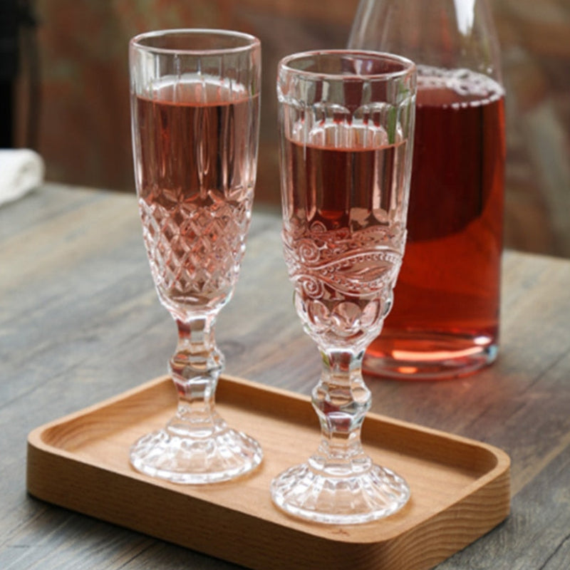 Vintage Embossed Goblets & Champagne Glass